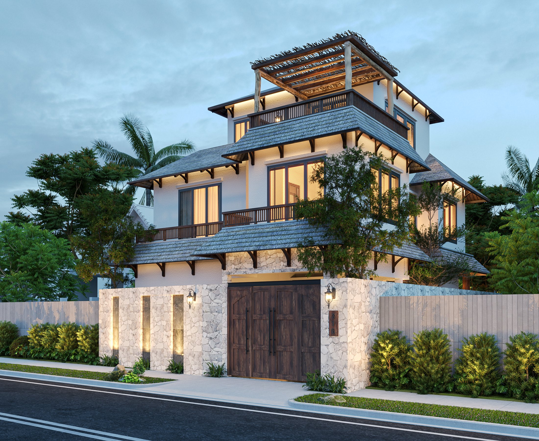 villa 1400 - Căn biệt thự 3 tầng hiện đại thiết kế tinh tế sang trọng đẳng cấp