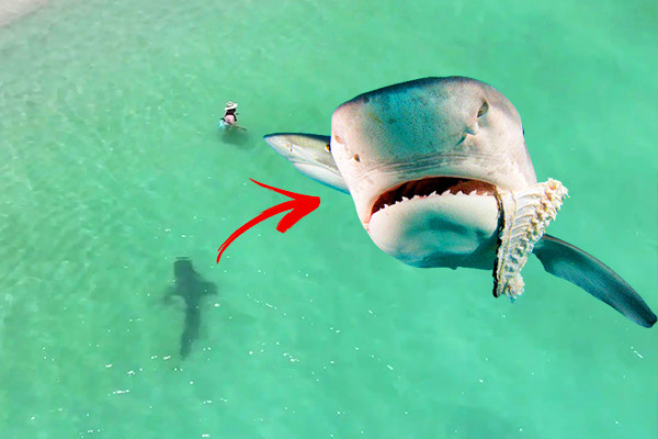 Du khách may mắn thoát chết ngay trước hàm cá mập hổ