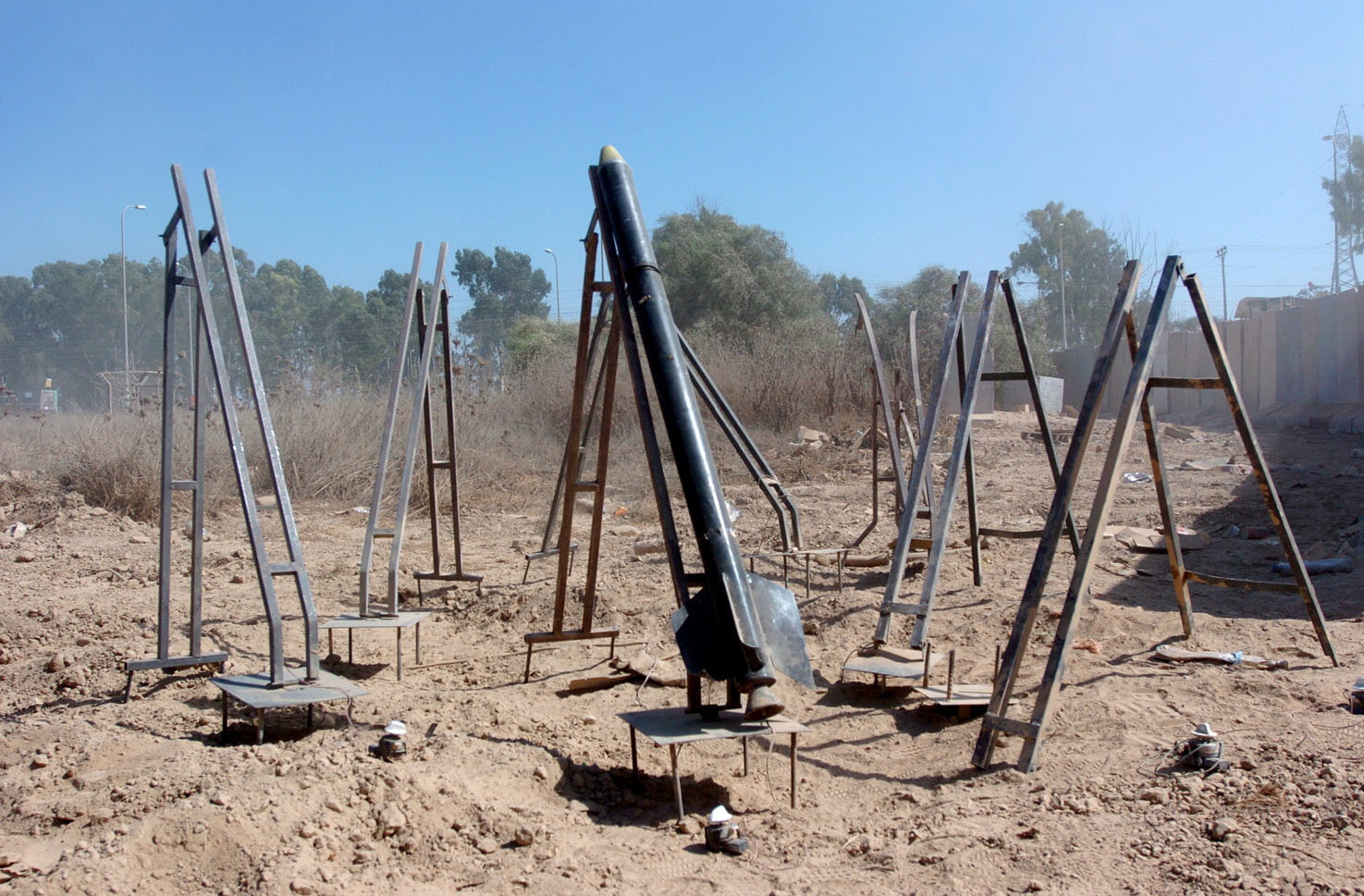 flickr israel defense forces eight qassam launchers in gaza.jpg