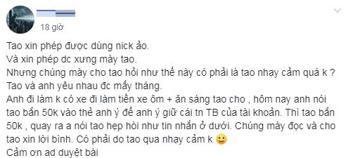 Thanh niên ăn bám, bạn gái chu cấp 8 triệu vẫn đòi thêm