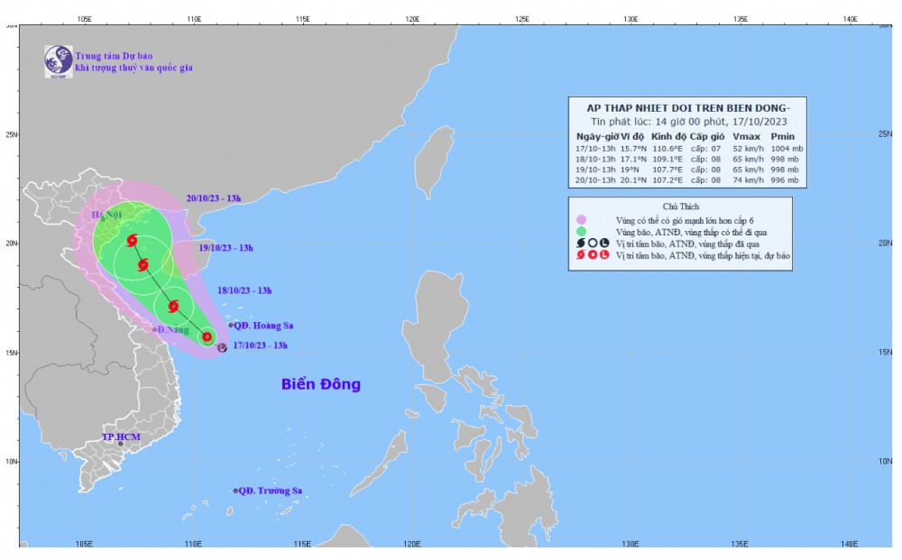 tropical depression about 160 km from hoang sa archipelago picture 1