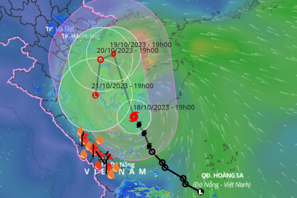 Bão số 5 khả năng 'bẻ hướng' đột ngột trên Vịnh Bắc Bộ, không khí lạnh áp sát