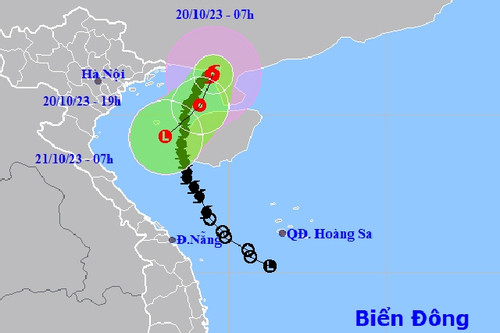 Bão số 5 giật cấp 10 trên Vịnh Bắc Bộ bất ngờ đổi hướng