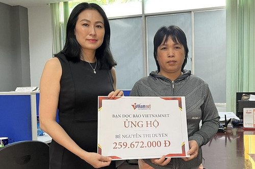 Bé Nguyễn Thị Duyên ở Đồng Tháp được ủng hộ gần 360 triệu đồng