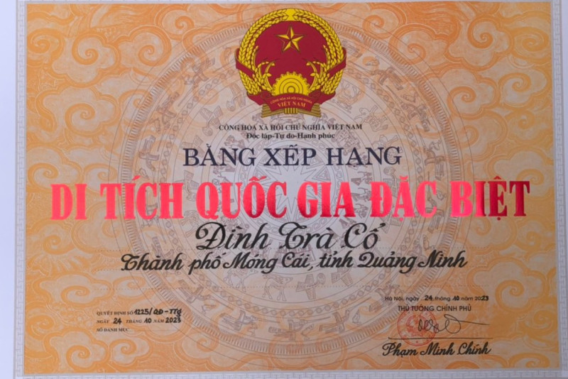 Thương cảng Vân Đồn và đình Trà Cổ được xếp hạng di tích quốc gia đặc biệt