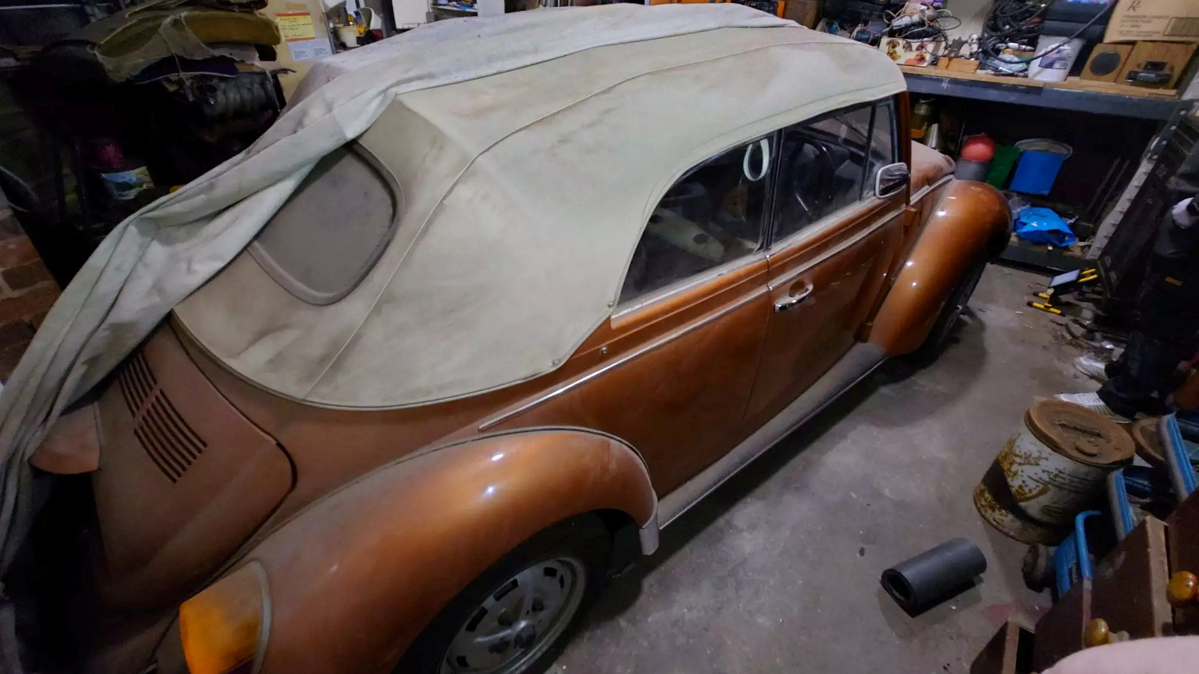 The car was discovered under sheets in a garage