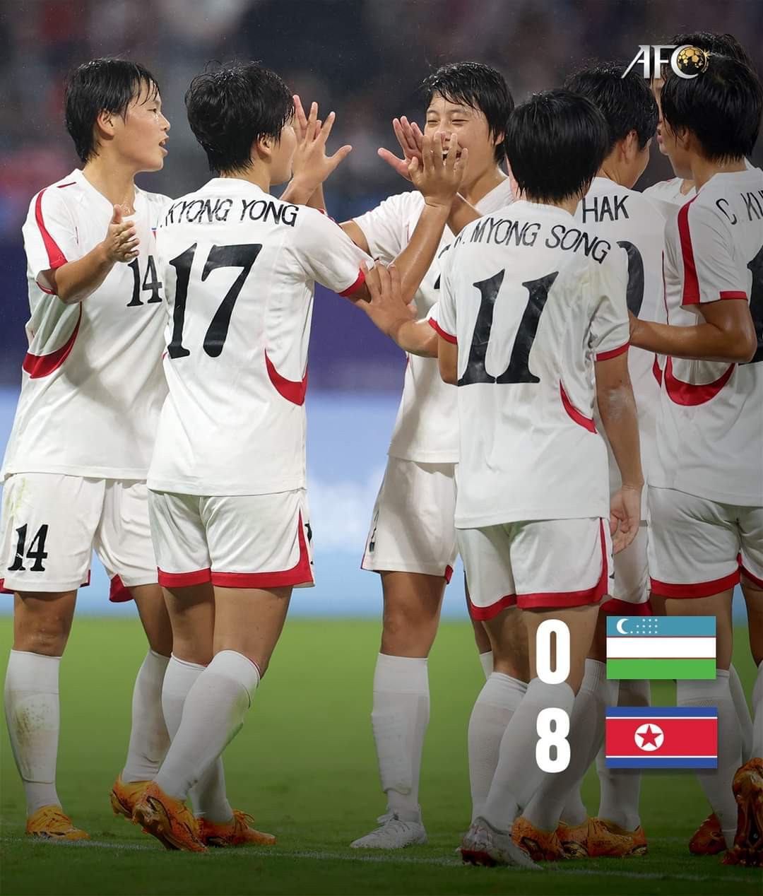 Kết quả bóng đá Asiad 19: Nữ Triều Tiên thắng Uzbekistan 8