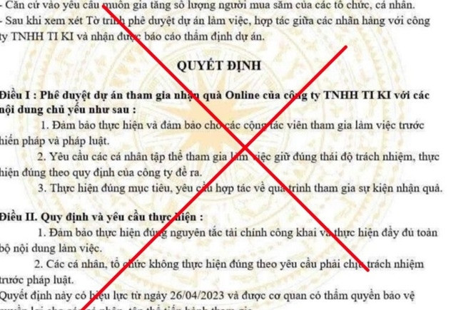 Giả mạo Bộ Công Thương để lừa người dùng về dự án nhận quà online