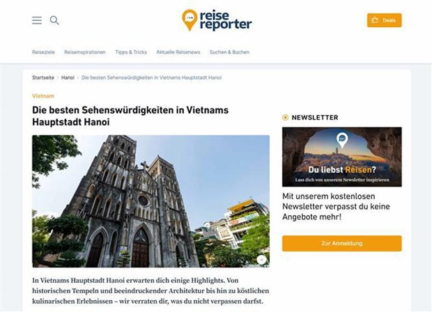 Mosaiksteine ​​aus Hanoi beleuchtet auf einer deutschen Reise-Website