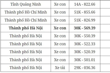 Đấu giá biển số chiều 31/10: Biển Hà Nội giá cao nhất chỉ 155 triệu đồng