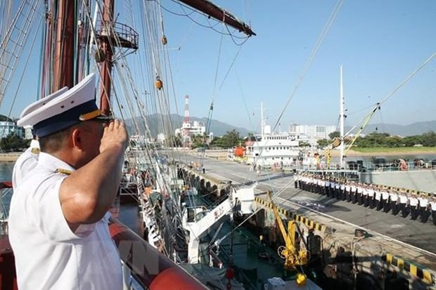 Sailing Ship 286-Le Quy Don on way to Singapore for friendly visit