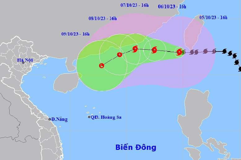 Bão Koinu vào Biển Đông, mạnh cấp 12, giật cấp 15