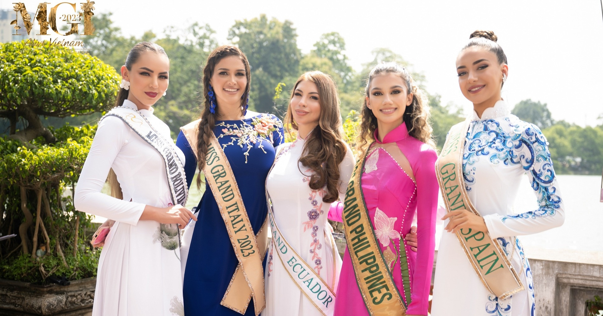 Miss Grand International 2023 Contestants Beautiful In Vietnamese Ao Dai 