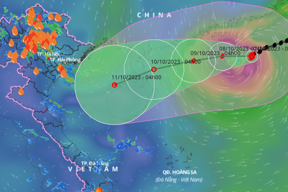 Bão số 4 giật cấp 16 liên tục nhiều giờ qua, miền Bắc đang mưa lớn