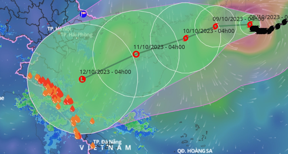Bão số 4 (bão Koinu) giật cấp 16 di chuyển chậm, hướng vào Vịnh Bắc Bộ
