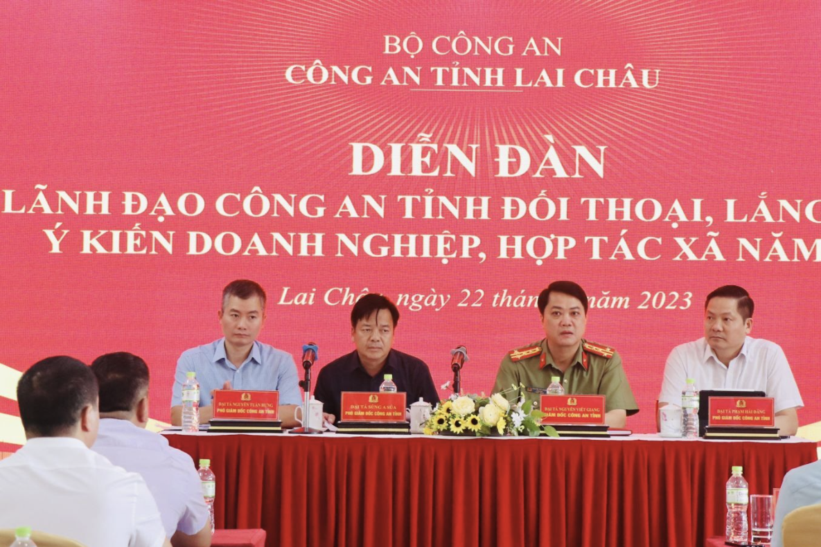 Diễn đàn Lãnh đạo Công an tỉnh đối thoại doanh nghiệp, hợp tác xã năm 2023