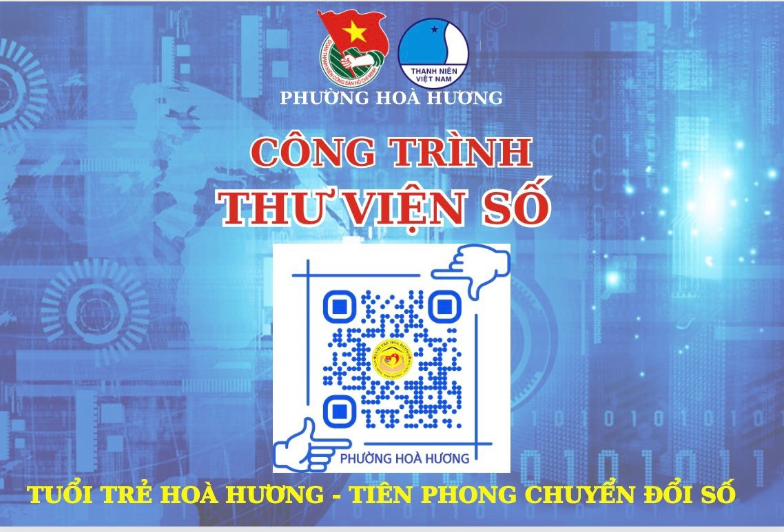 Mã QR vào thư viện số của Đoàn phường Hòa Hương. Ảnh: BÙI HUÂN