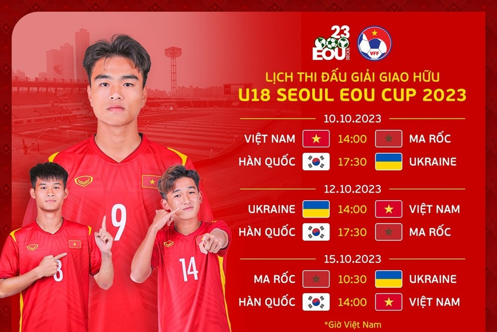 Lịch thi đấu của U18 Việt Nam tại Seoul Cup 2023