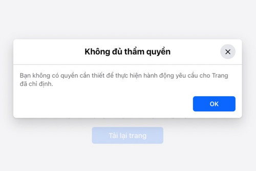 Fanpage Facebook báo lỗi, người dùng tưởng bị hack