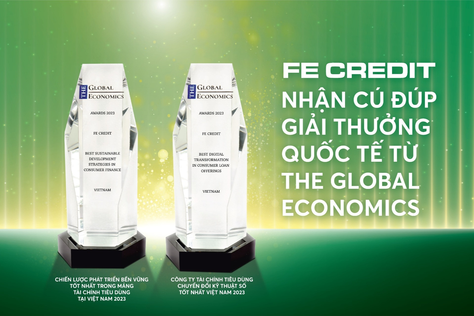 FE Credit nhận cú đúp giải thưởng từ tạp chí The Global Economics