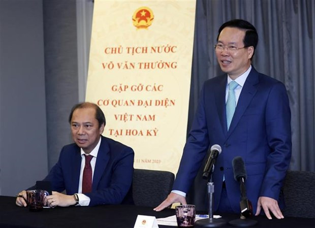 President meets Vietnamese community in US hinh anh 2