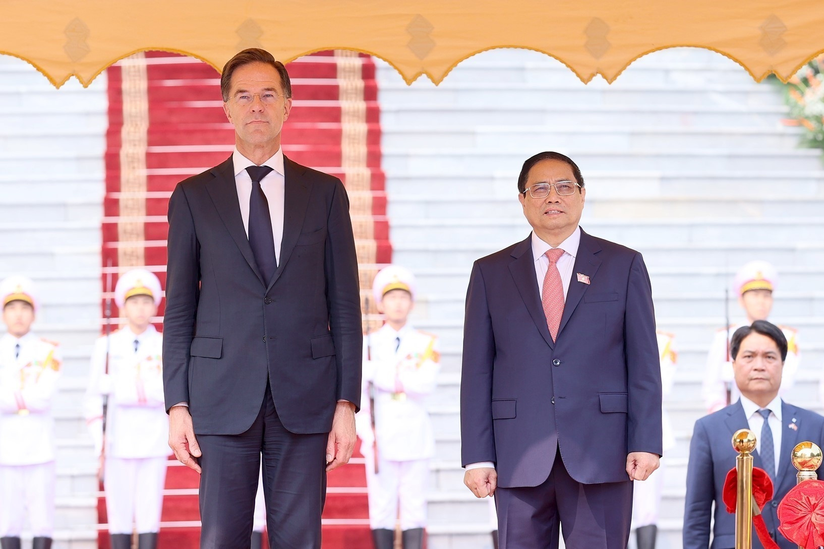 Lễ đón trọng thể Thủ tướng Hà Lan Mark Rutte tại Phủ Chủ tịch