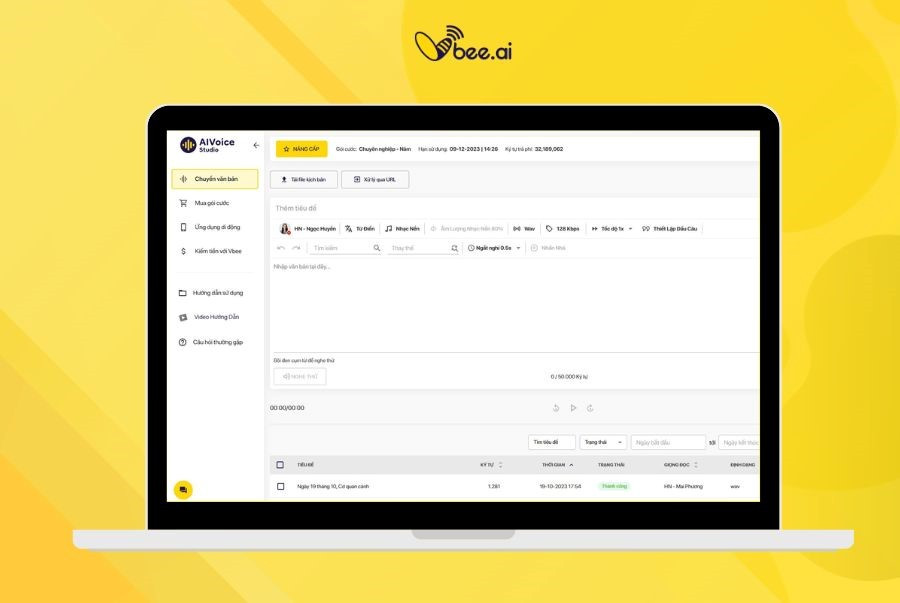 Tạo giọng đọc nhân tạo cảm xúc với Vbee AIVoice Studio