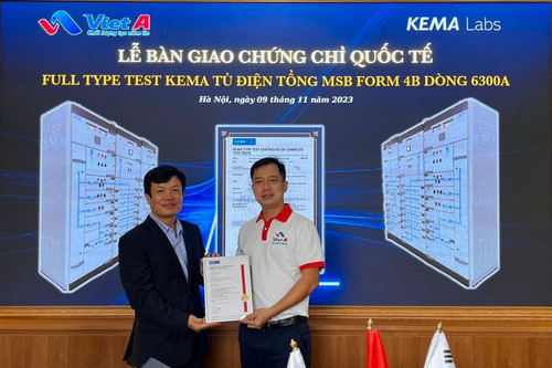 Việt Á công bố đạt chứng nhận Kema Type Test cho dòng tủ điện hạ thế