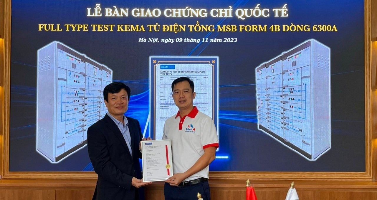 Việt Á công bố đạt chứng nhận Kema Type Test cho dòng tủ điện hạ thế