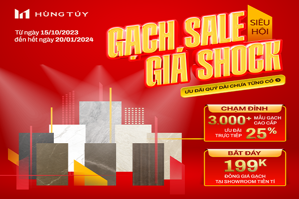 Showroom Hùng Túy Hà Nội giảm sâu giá gạch ốp lát