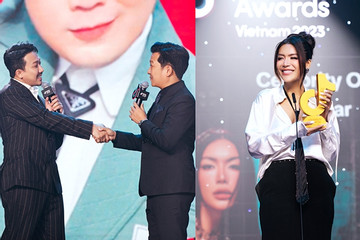 Trấn Thành - Trường Giang pha trò, Minh Tú thắng giải tại TikTok Awards 2023