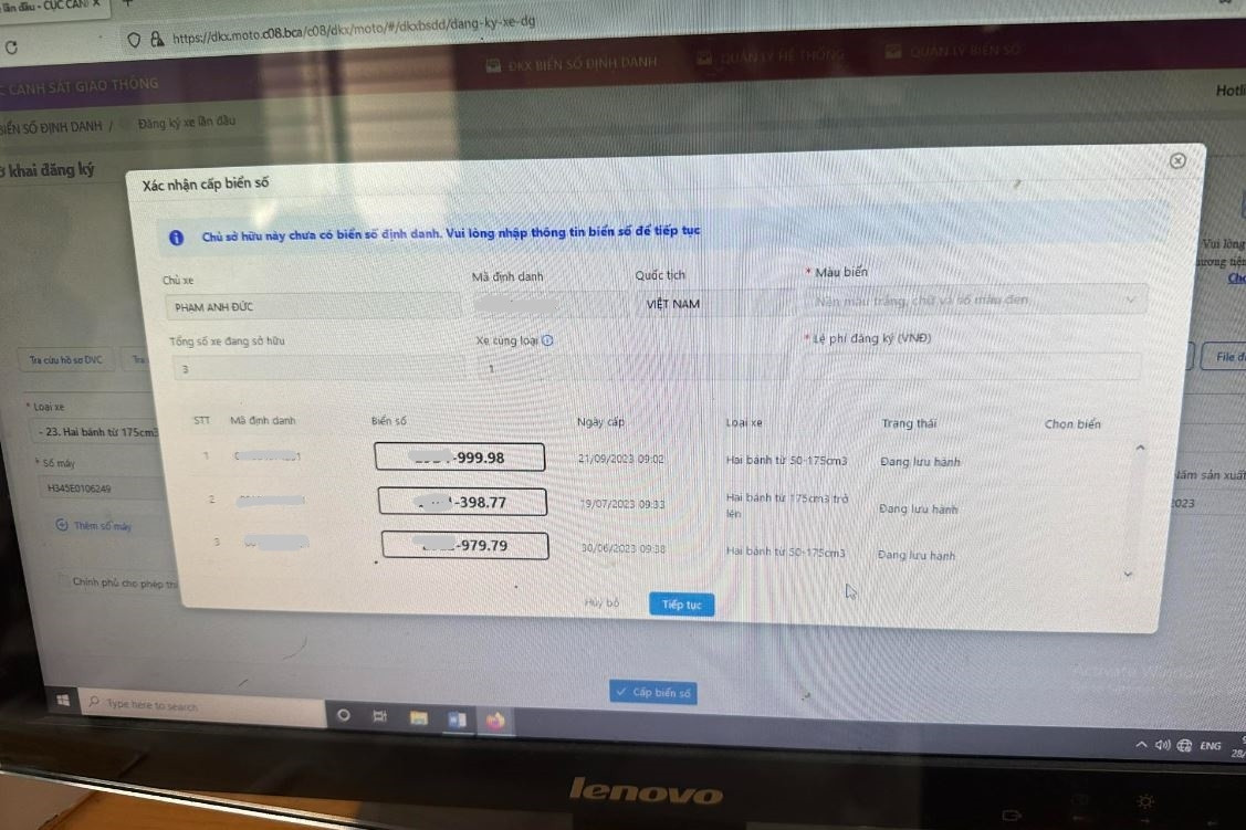 Biển số đẹp đã định danh bỗng