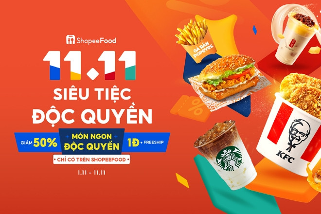 Loạt ưu đãi siêu hấp dẫn trên ShopeeFood ngày 11/11