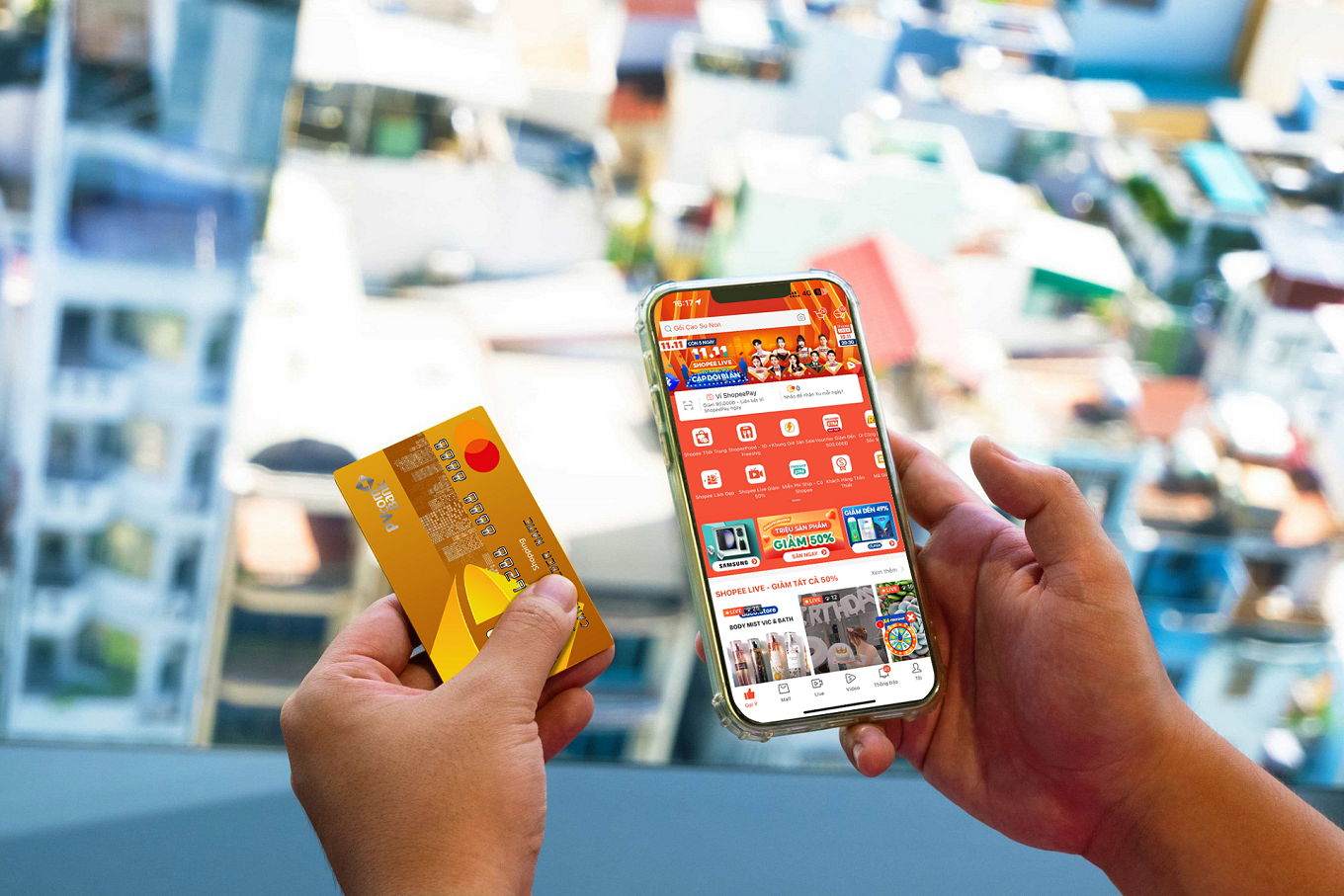 Ưu đãi cho chủ thẻ tín dụng PVcomBank trên Shopee ngày 11/11