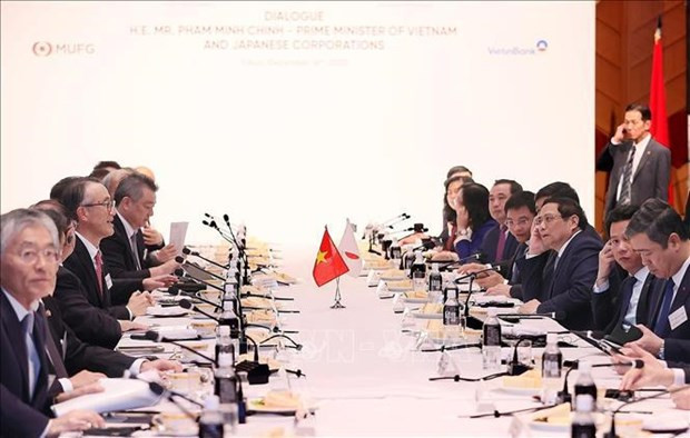 PM talks with Japanese corporations about green transition hinh anh 1