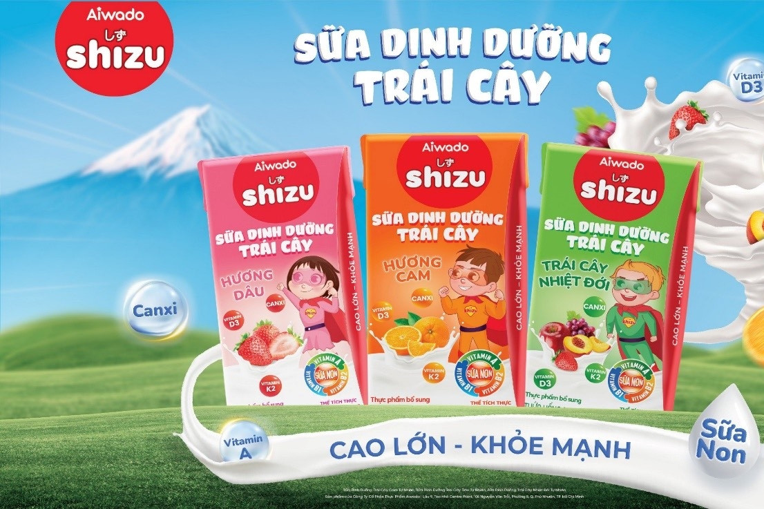 Aiwado ra mắt sữa dinh dưỡng trái cây Shizu