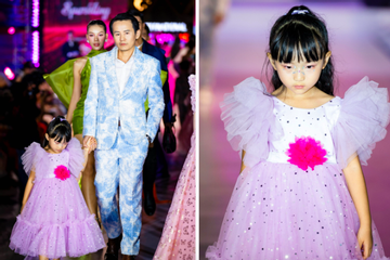 Diễn viên Hồ Quang Mẫn lịch lãm cùng con gái trên sàn diễn