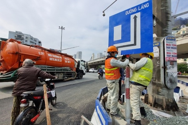 Hà Nội lại phân luồng ở Ngã Tư Sở, từ Trường Chinh về Láng có hướng đi mới
