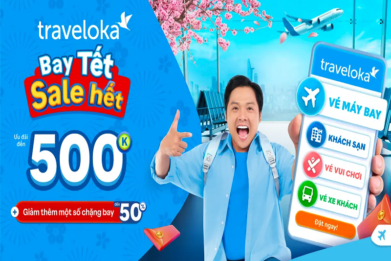 Ưu đãi giảm tới 50% khi đặt vé máy bay Tết trên Traveloka