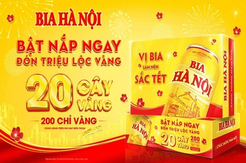 Đón Tết Giáp Thìn, cơ hội trúng vàng cùng Bia Hà Nội