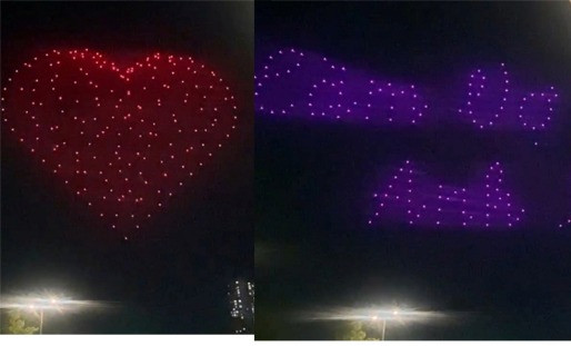 Màn cầu hôn bằng 200 drone đậm chất ngôn tình gây xôn xao ở Hà Nội