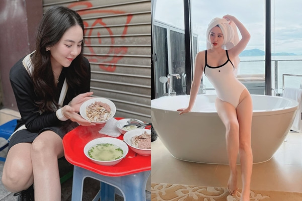 Mai Ngọc dậy sớm dạo phố, Bảo Thy khoe dáng với áo tắm