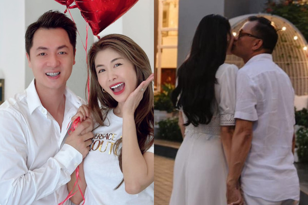 Hà Kiều Anh hôn chồng đại gia, Đăng Khôi tặng vợ dép 130 triệu đồng ngày Valentine