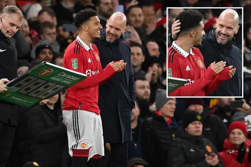 Fan MU thích khoảnh khắc thầy trò Ten Hag và Sancho