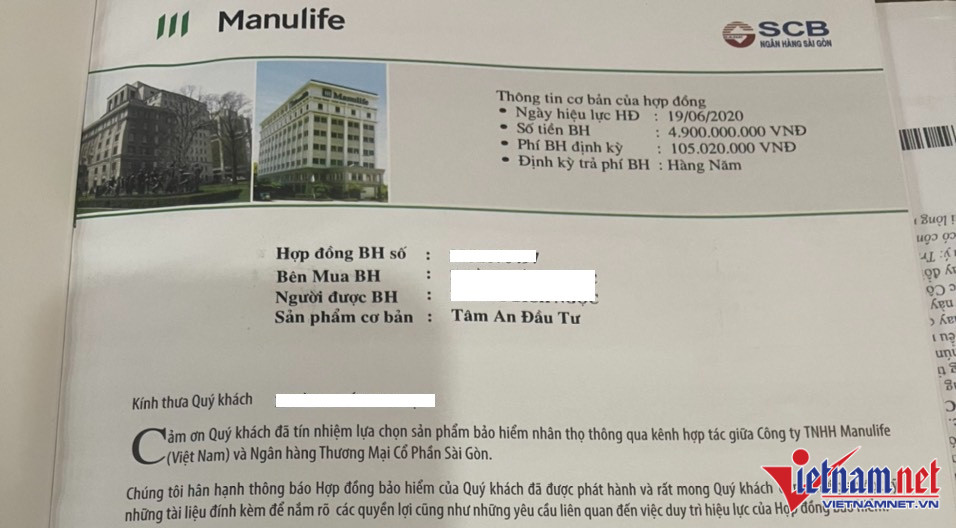 Điều khoản 'cấm' tiết lộ với người đòi tiền 'gửi tiết kiệm thành mua bảo hiểm'