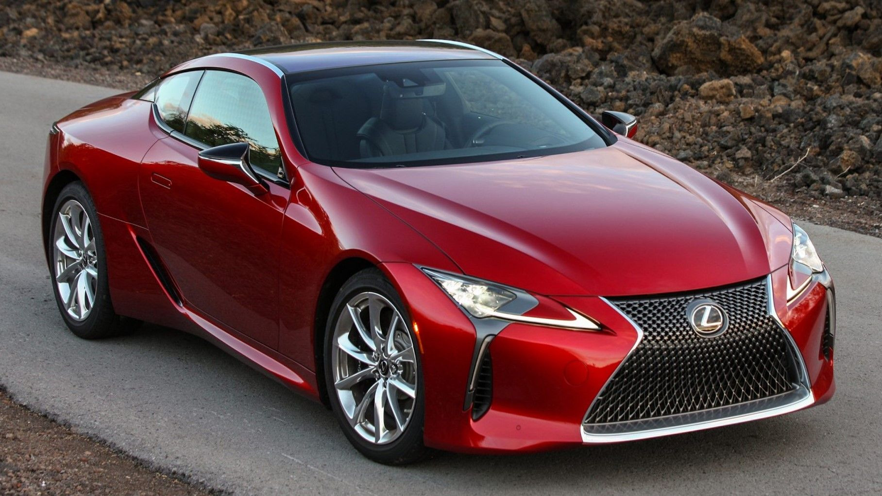 Red 2023 Lexus LC 500 Coupe parked outdoors