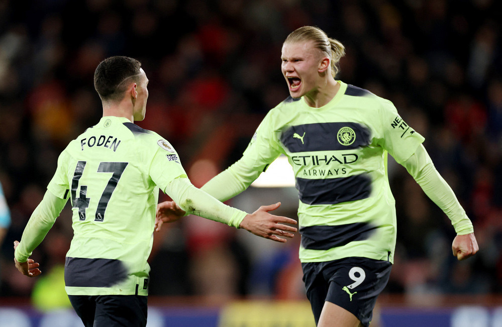 Halaand 'nổ súng', Man City vùi dập Bournemouth