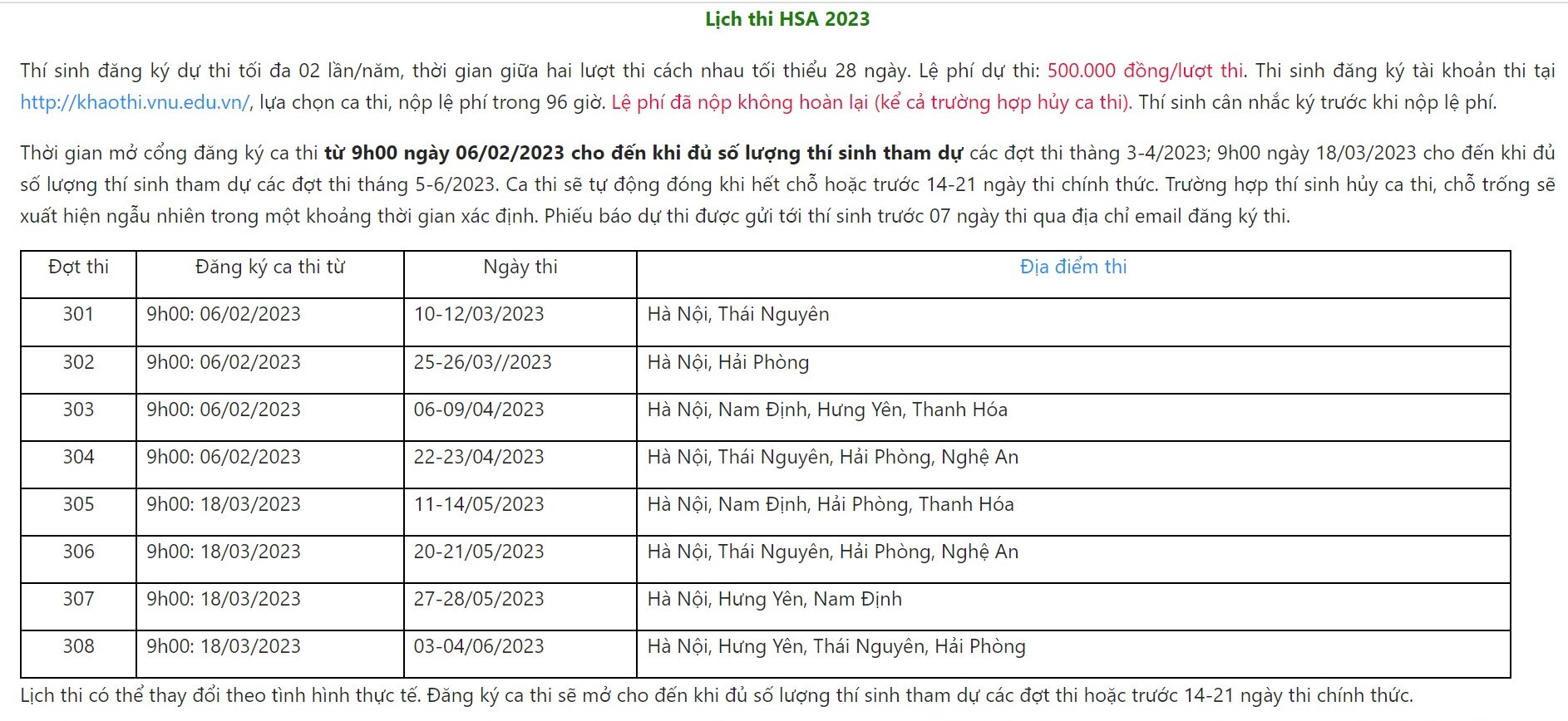 Nghẽn mạng đăng ký thi đánh giá năng lực của ĐH Quốc gia Hà Nội