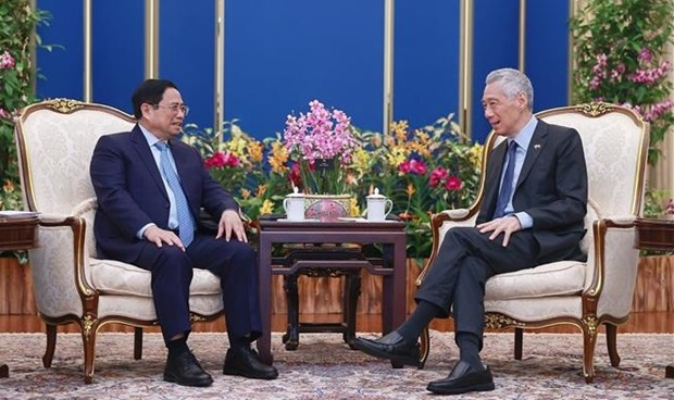 Vietnamese, Singaporean PMs hold talks in Singapore hinh anh 2
