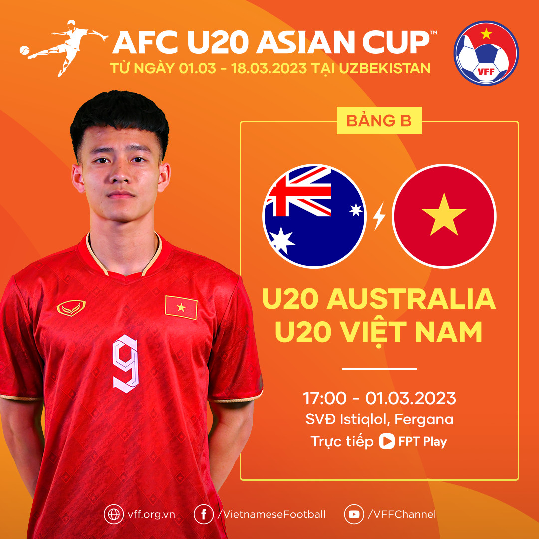 Xem trực tiếp U20 Việt Nam vs U20 Australia ở đâu, kênh nào